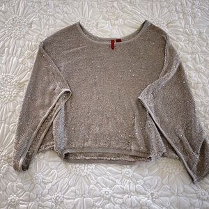 Sequined Bat Wing Sweater